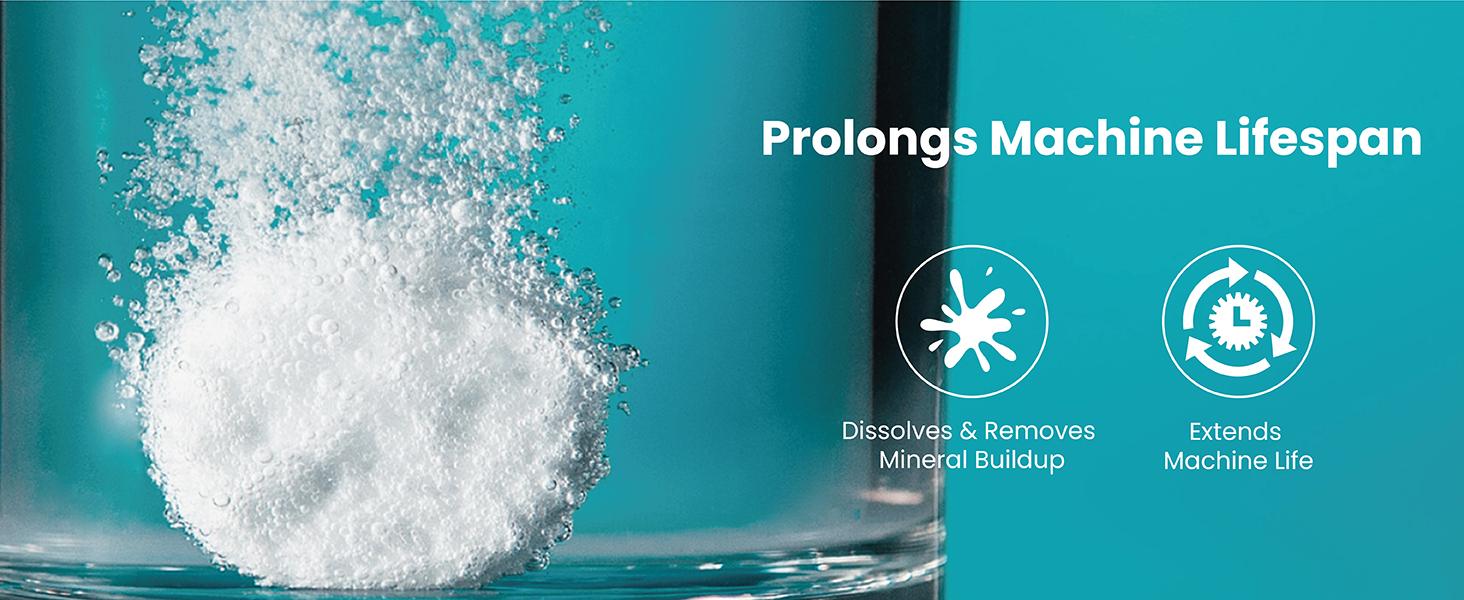 Gevi Coffee Maker Cleaner Tablets, 6 Uses & Individually Packed for Each Use, Organic Citric Acid Cleaner Descaler, Compatible with All Coffee Machines