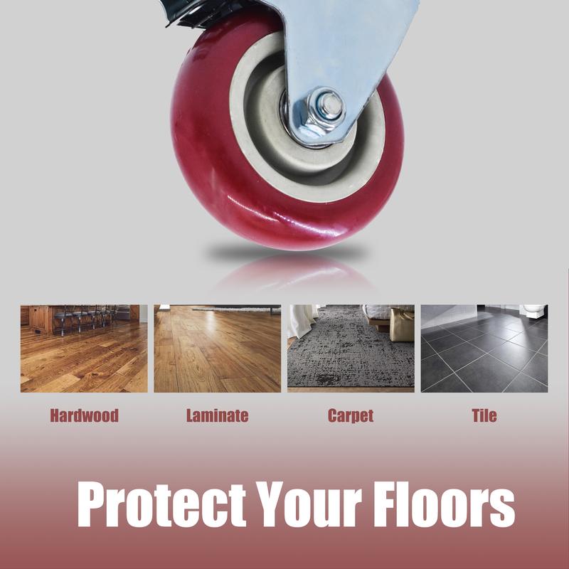 TikTokShopBlackFriday findmall 4Pcs 4 Inch Heavy Duty Swivel Casters Wheels with Safety Brake No Noise Locking Casters