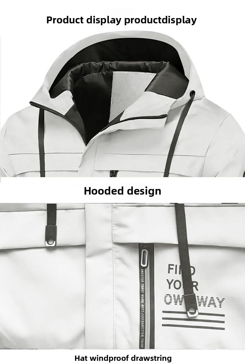 Men's Waterproof Windproof Hooded Outdoor Jacket - New Spring & Autumn Loose-Fit Sports Coat (Couple-Compatible Mountaineering Style)