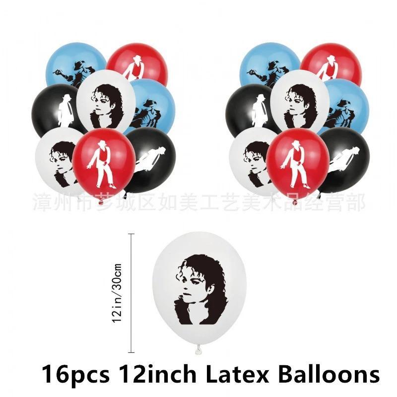 New 1Set Michael Jackson Latex Balloon Creative Dancing Music Fans Birthday Party Decoration Musical Notation Guitar Ballons Toy