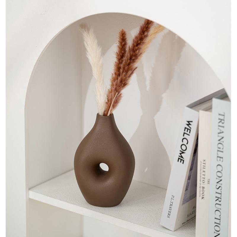 4 Piece Minimalist Ceramic Vase Set With 4 Colors Perfect for Rustic Modern Farmhouse Decor Living Room Shelf Table And Entryway Ideal Gift for All Occasions Home Decorative Vase