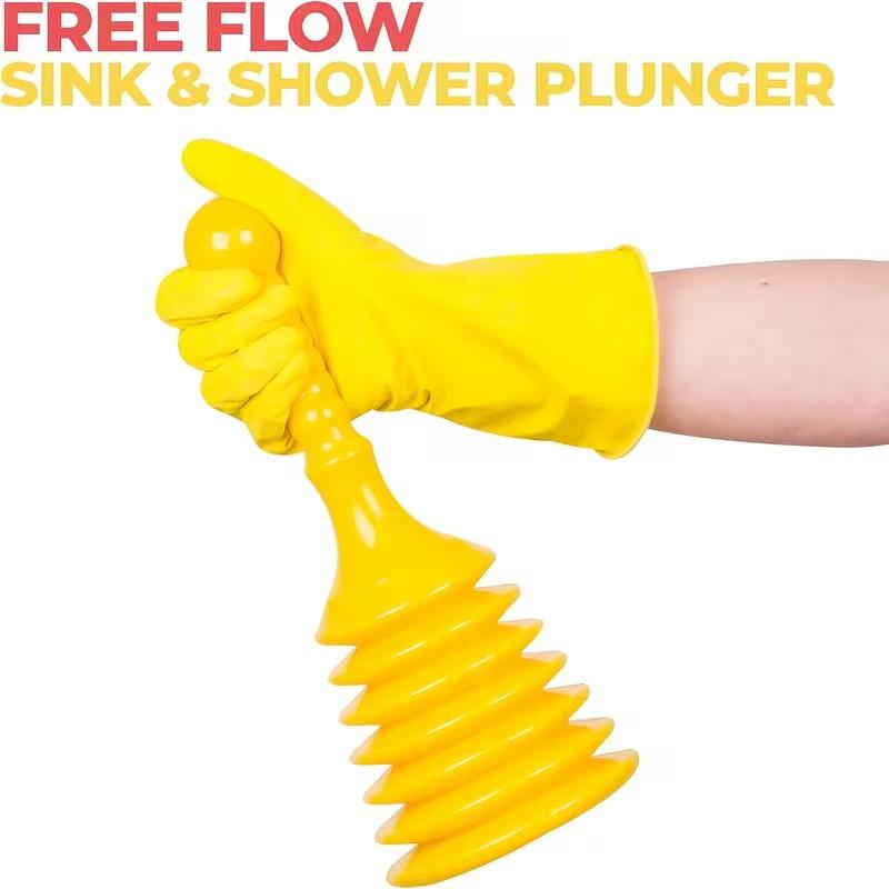 Compact Sturdy Drain Plug for Kitchen Bathroom Sinks Shower Bathtub, Large Expandable Plug for Commercial Residential Use, Unclogs Pipes Efficiently