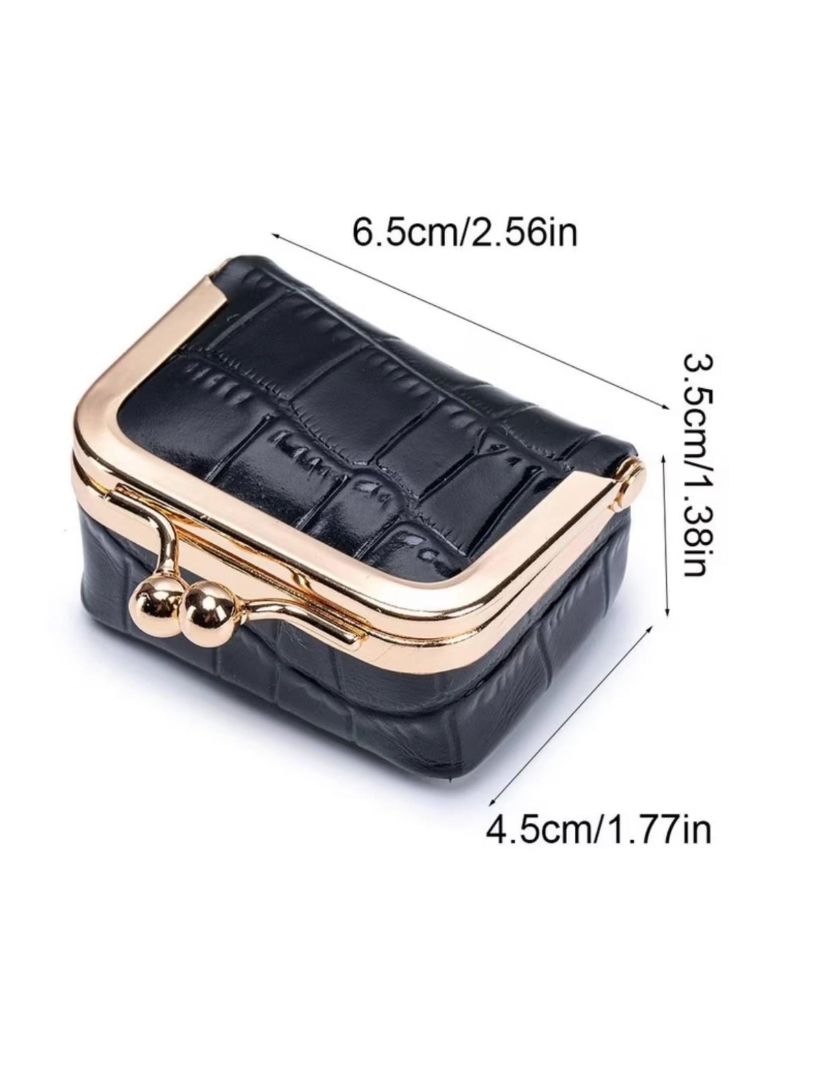 Mini Alligator Pattern Lock，top-grain leather  Jewelry Box, Multi-Functional Portable Coin Purse/earphone Storage Bag, Retro Cute Design