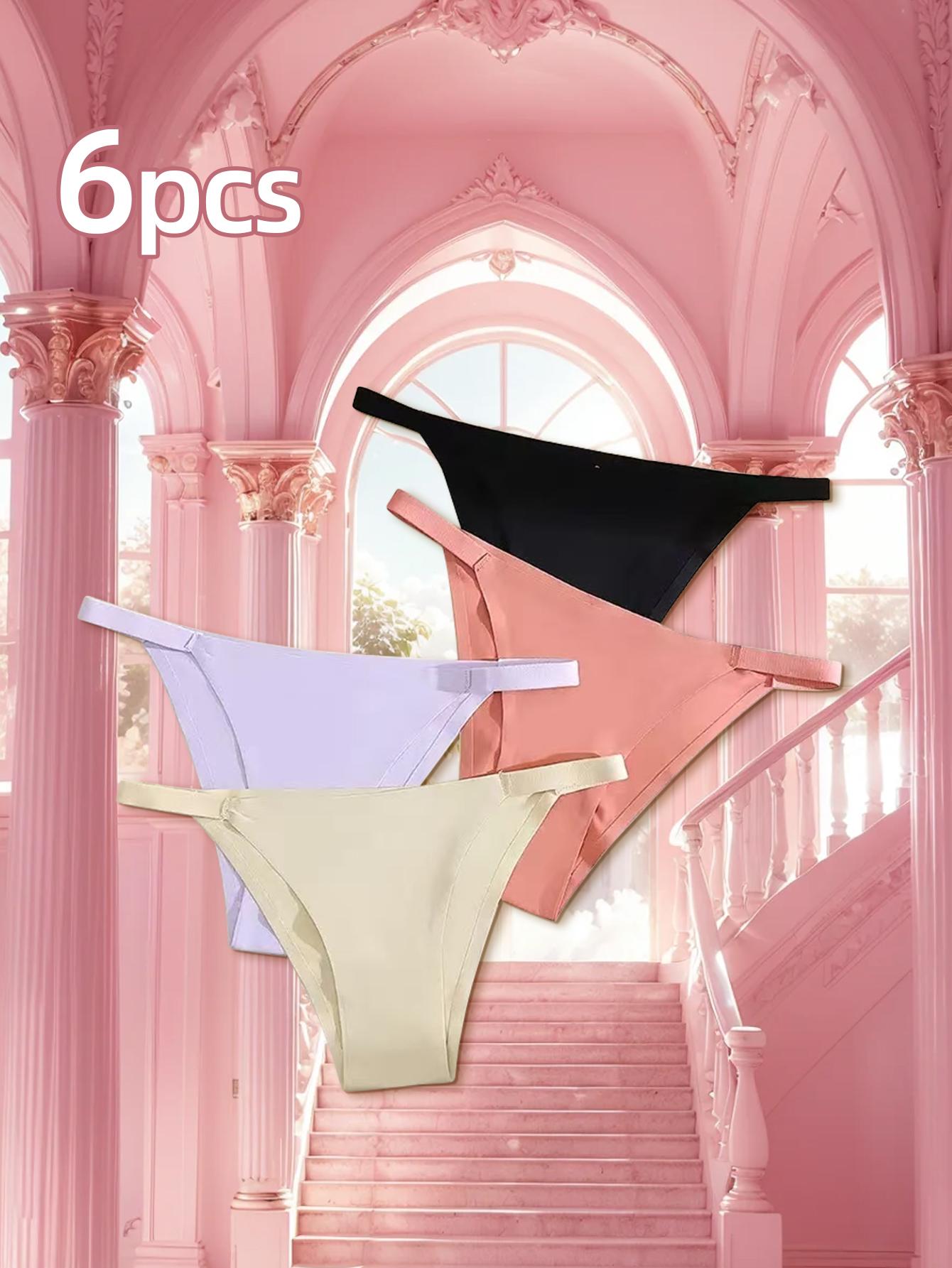 6pcs Of SeamlessWomen'SUnderwear, Fan-shaped, SeamlessTechnology.The Fabric ls Light AndBreathable, Suitable ForVariousCombinations And ShowsExguisiteness.