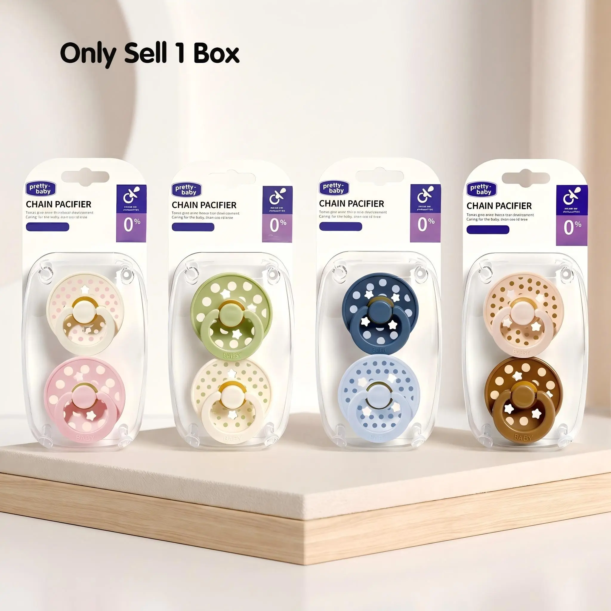 New 2pcs/pack Polka Dot & Star Round Newborn Baby Pacifier, Soother Pacifier Dummy with Cherry-Round Nipple, Ideal New Parents Gift
