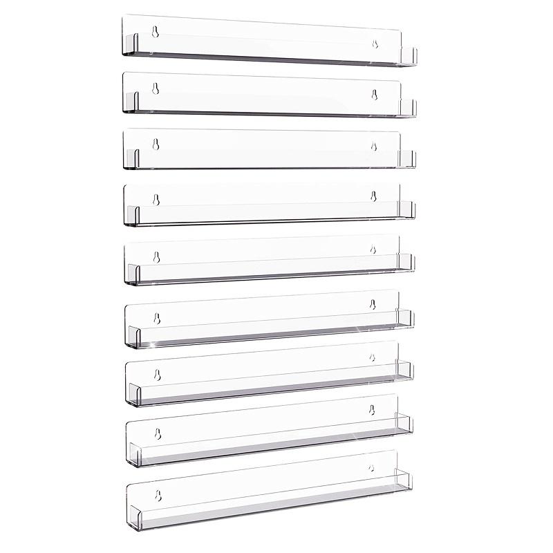 Transparent acrylic glass storage rack, designed for nail polish display, with 3, 6, 9 or 12 compartments, suitable for salons, retail stores and dressing rooms, Clear Display Stand