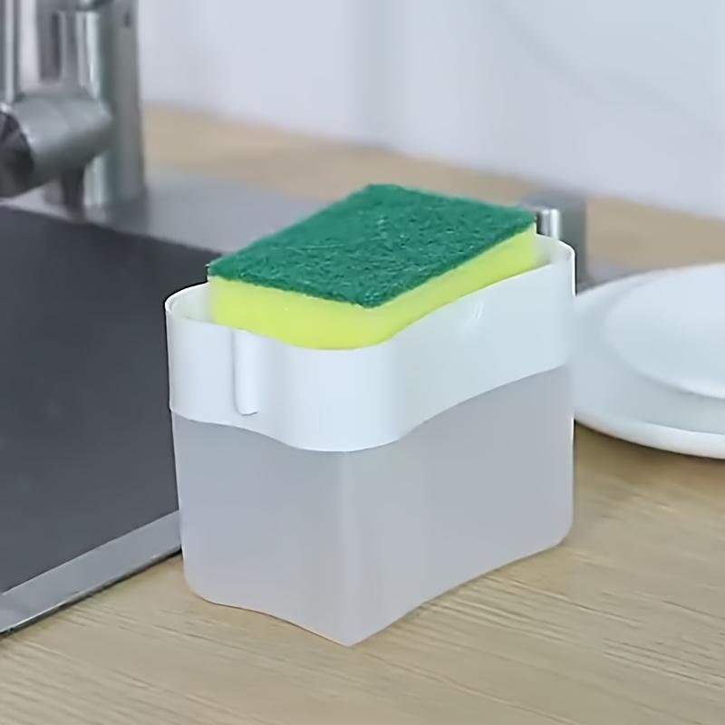 2pcs/set  Dishwashing Liquid Press, Cleaning Pan, Kitchen Type Automatic Liquid Filling Box, Scouring Pad, Dish Washing And Pan Washing Utensil, Soap Liquid Box