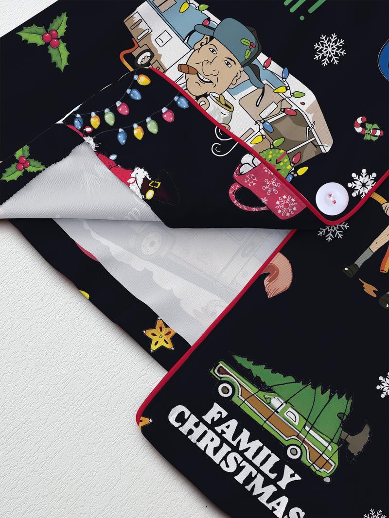 Women's Christmas Pajama Set, Long Sleeve & Pants, Fitted Sleepwear, Sleep Sets, Comfortable Party, Perfect Gift for Birthdays & Holidays