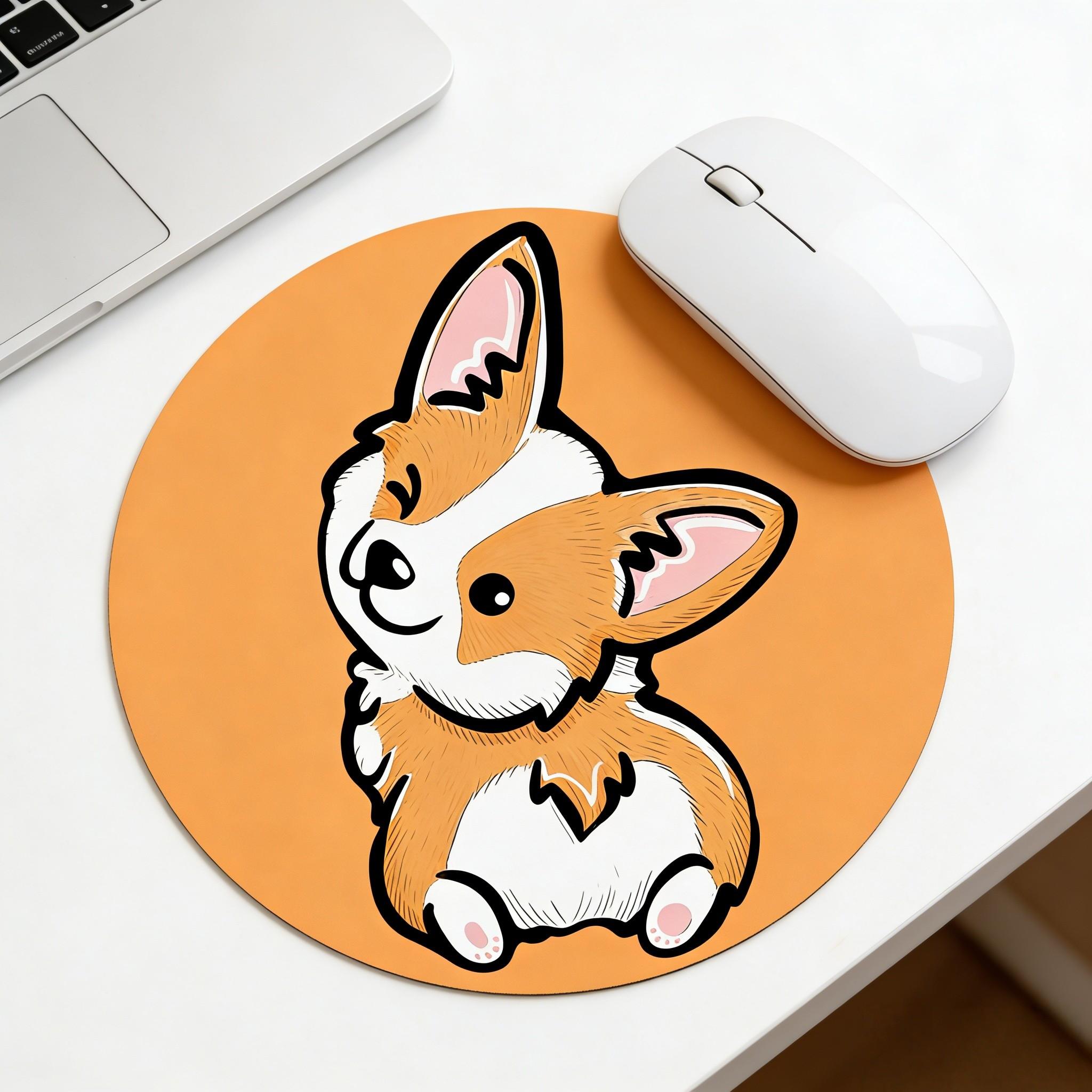 Fashionable Cartoon Round Mouse Pad, Non-Slip Rubber Base, Small Desktop Mat for PC/laptop, Gaming/mouse Pad, Gift for Girls/women, 7.87 Inches