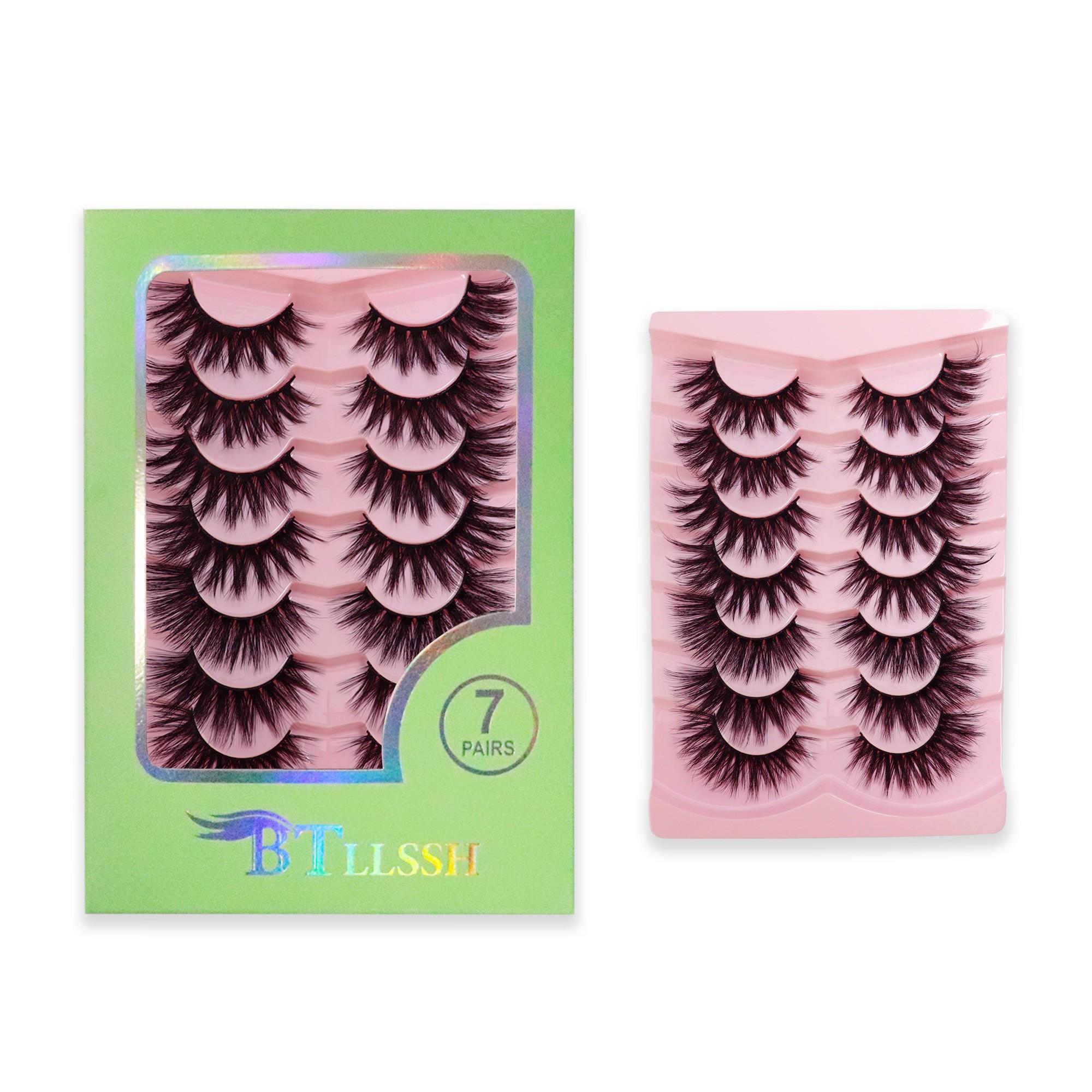 Btllssh Gift Box Ultra-Long Barbie Style Thick False Eyelashes 19mm, Thin Exaggerated CC Curl, Non-Toxic Solid Makeup Extension