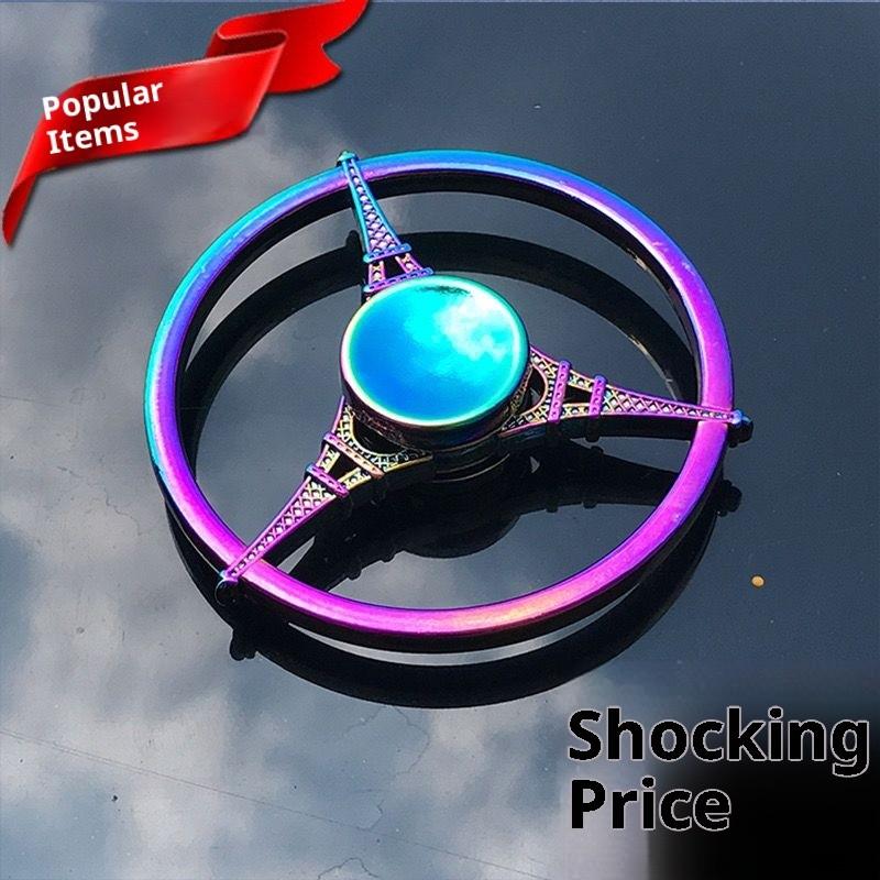 Metal Finger Spinner Toy, Stress Relief Fidget Spinner for Adults & Kids, Rotating Handheld Toy for Students, Fun Accessory