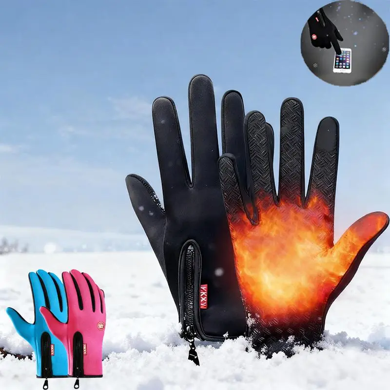 Outdoor Winter Gloves, Touchscreen andWindproof Full-Finger Gloves for Sports, Travel,and Daily Activities