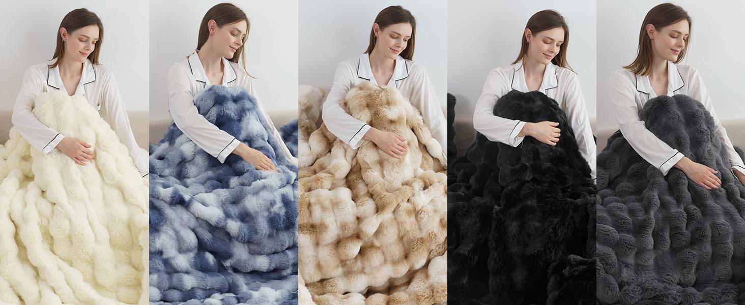 ORHOPUI Weighted Faux Rabbit Fur Queen Blanket for Bed, Thick & Warm Bed Blankets for Winter, Soft Cozy Fluffy Decorative Blankets for Living Room, Bedroom, Heavy Furry Luxury Christmas Blanket Gifts for Sofa Soft Warm Throw ORHOPUI Weighted Faux Rabbit Fur Queen Blanket for Bed, Thick & Warm Bed Blankets for Winter, Soft Cozy Fluffy Decorative Blankets for Living Room, Bedroom, Heavy Furry Luxury Christmas Blanket Gifts for Sofa Soft Warm Throw