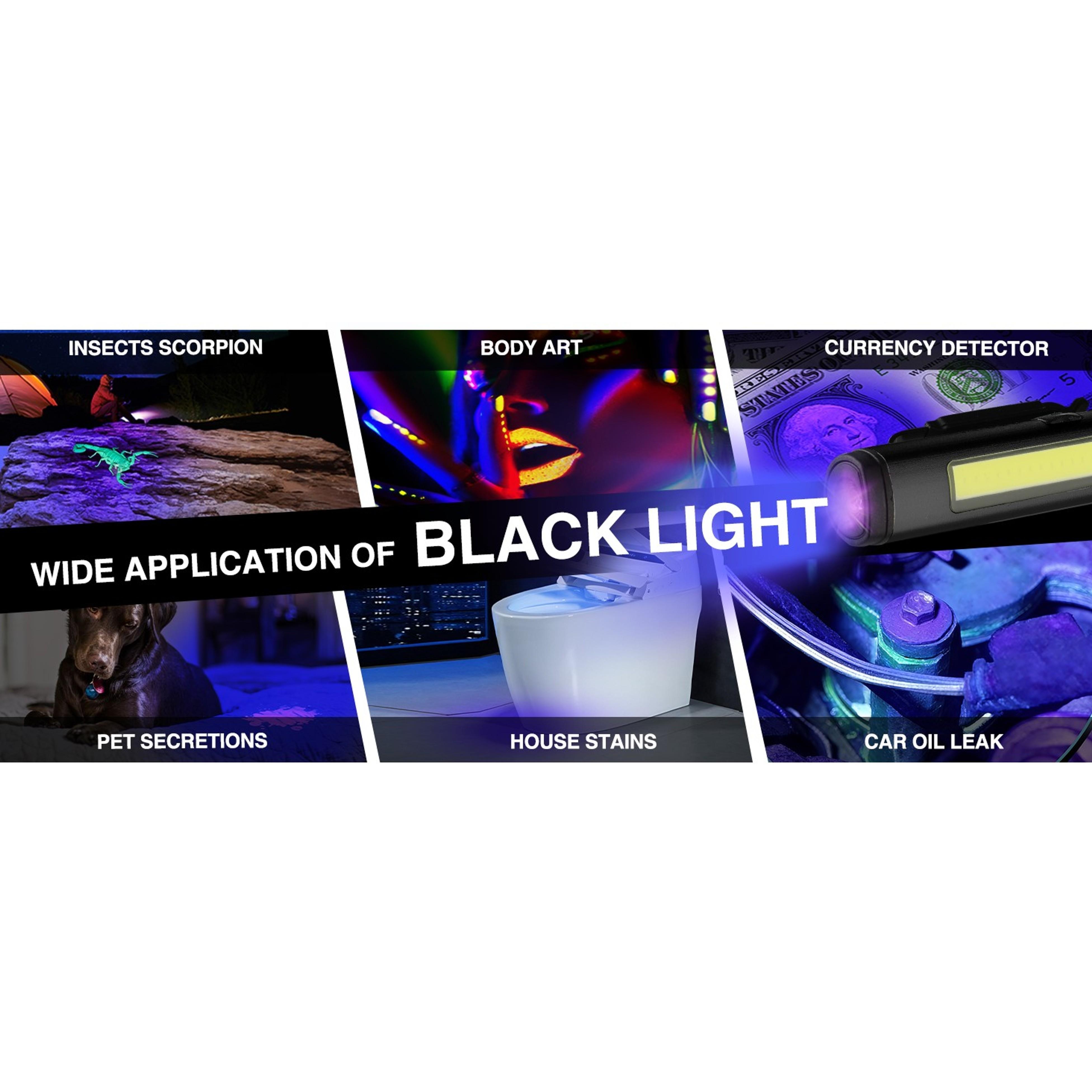 Rechargeable Pen Light, 450 Lumen LED Flashlight with UV Light, Compact Pocket Dual Light Sources for Inspection, Repair Work, and Pet Stain DetectionGift
