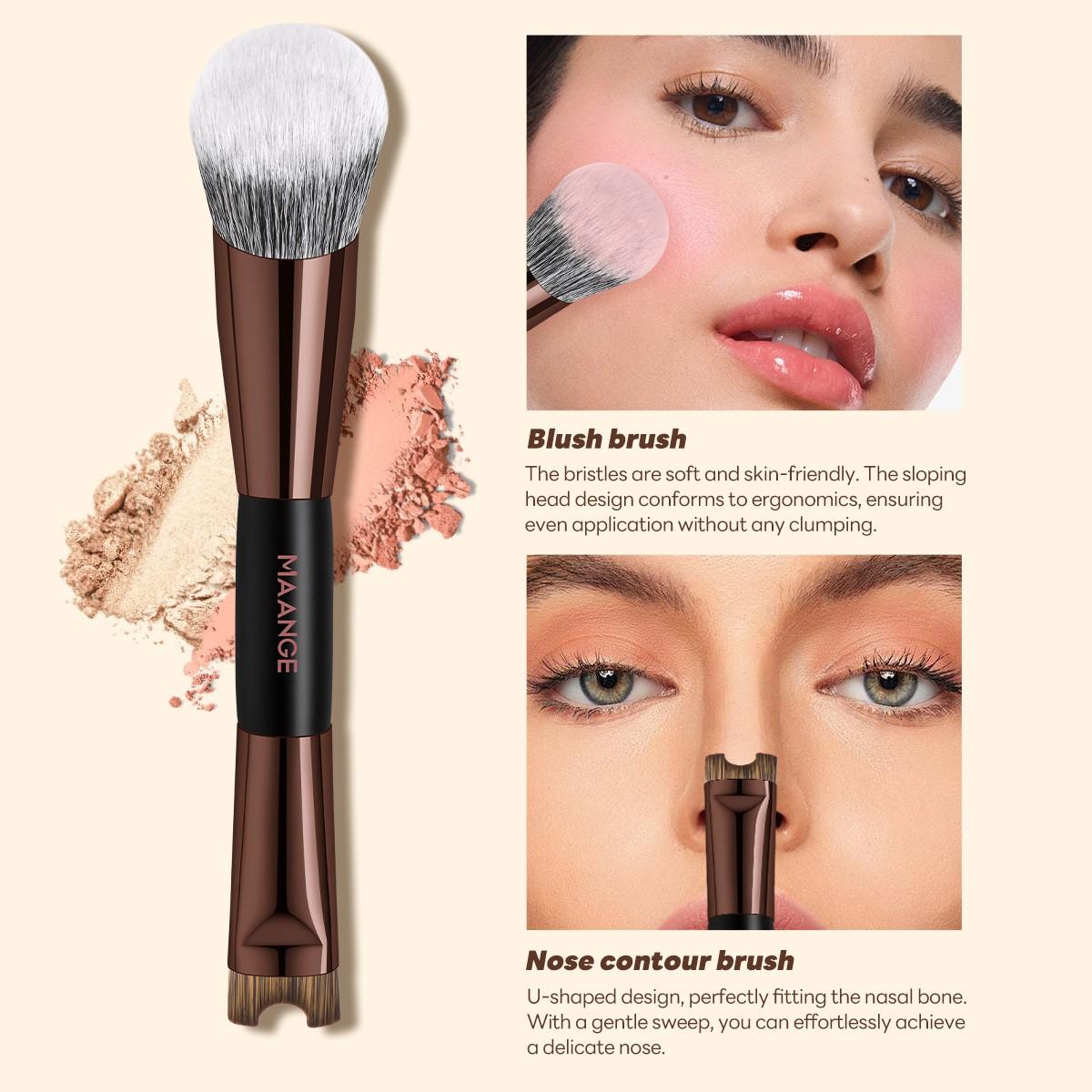 Maange 18-Piece Makeup Tool Set, Includes 17 Brushes + Brush Holder, Foundation Brush, Blush Brush, Powder Brush, Highlighter Brush, Eyeshadow Brush, Mascara Brush