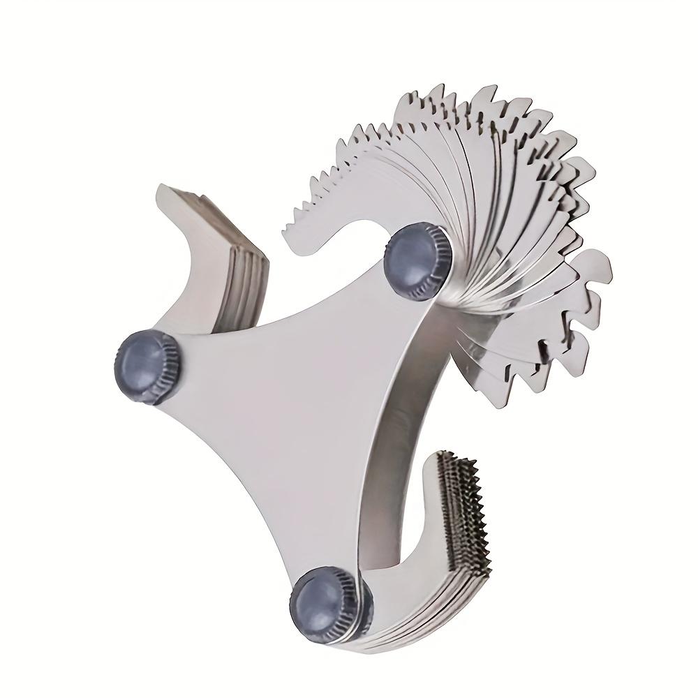 6 Style Alloy Thread Gauge – Dual Metric & Imperial Thread Checker,Handheld Nut and Bolt Identifier,Precision Thread Measurement Tool with Ergonomic Grip,Durable Alloy for Mechanical,Industrial,and DIY Use,Accurate Thread Size Gauge