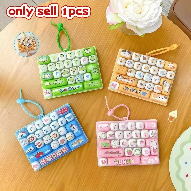 Random Keycap Keyboard Keychain, Backpack Charm, Clear Typing Sound, Modern Minimalist Design, Perfect Gift for Keyboard Enthusiasts, Cool Keychains