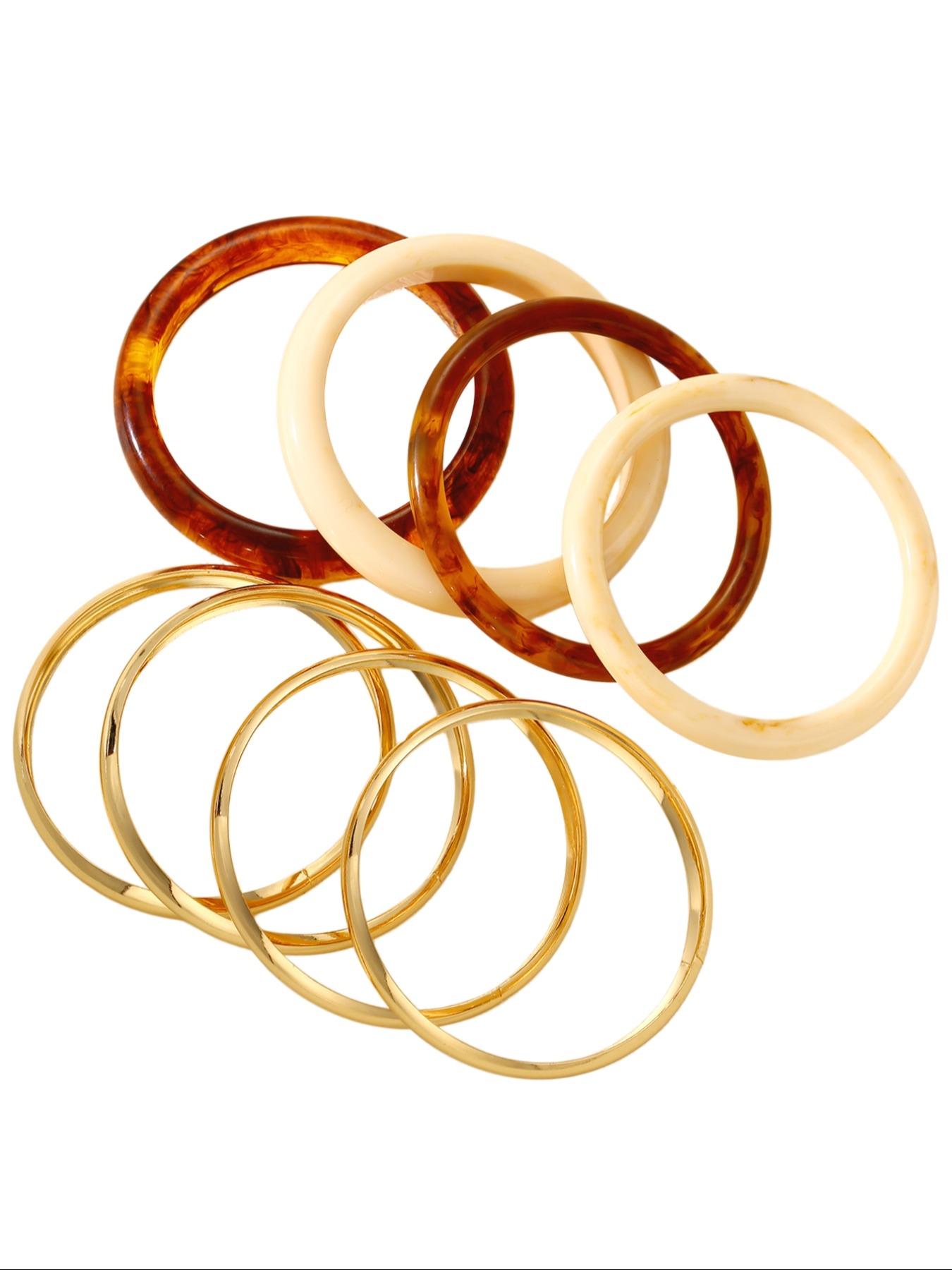 Bohemian Style Exaggerated Geometric Bracelet Set, 1/3/4/8 Pieces, Versatile Jewelry Accessory for Daily Wear, Parties, Vacation, Gift