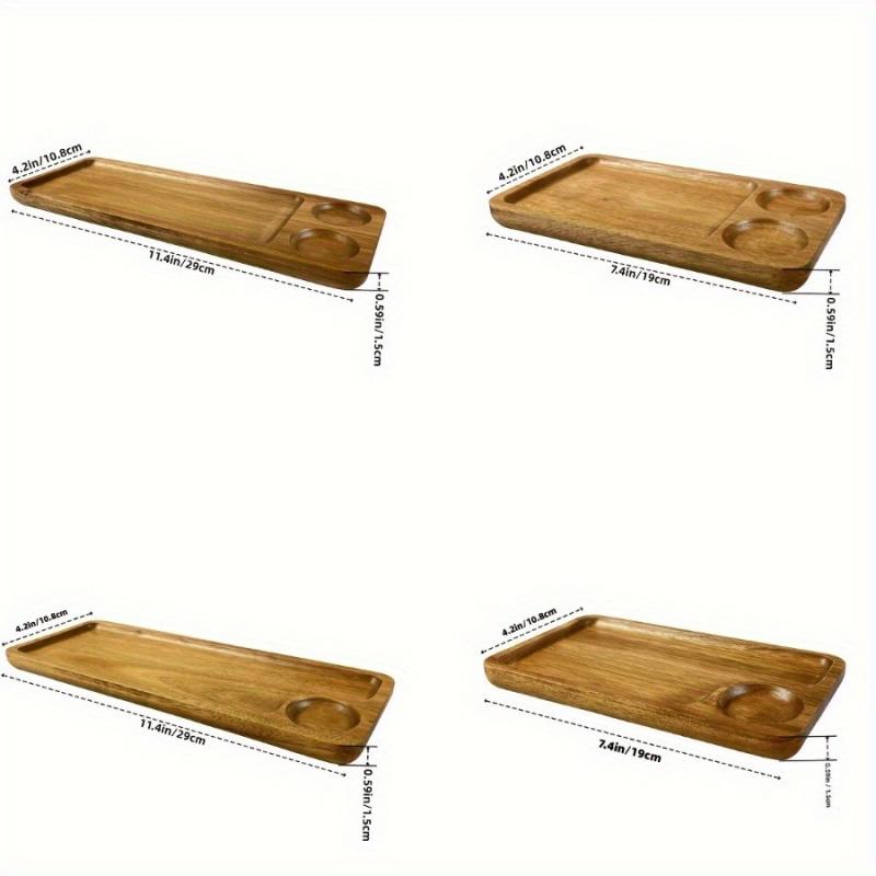 1pc Handmade Wooden Fruit Tray, Natural Wood Plate for Contact, Rectangular Dessert or Breakfast Sushi Plate, Creative Tableware for Kitchen, Decorative Holiday Kitchen Gadget, All-Season Kitchen Supplies