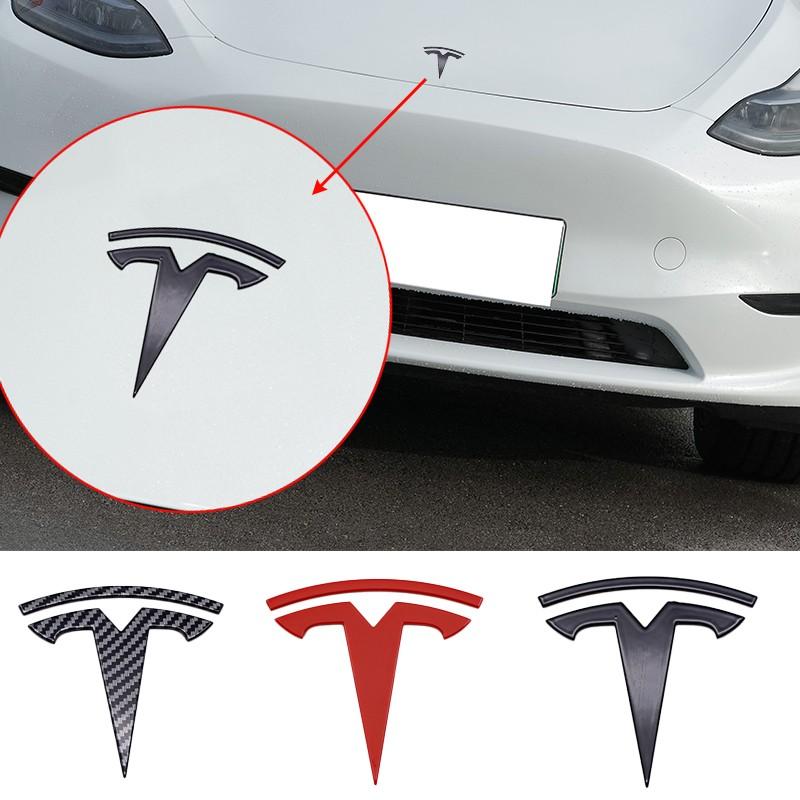 Tesla Car Front & Rear Emblem, Hood Decoration, Scratch-Resistant Reinforced Badge, Replacement Logo for Model 3/y/s/x, Exterior Modification Parts