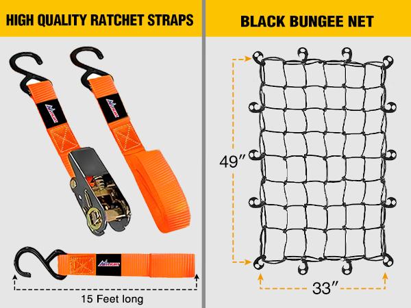 Nilight 51" X 36" X 5" Universal Roof Rack Cargo Basket Heavy-Duty 200LBS Capacity Rooftop Cargo Carrier Luggage Holder & Soft Waterproof|Cargo Bag|Net|Ratchet Straps for SUV Truck Vehicle Auto Automotive  offroad