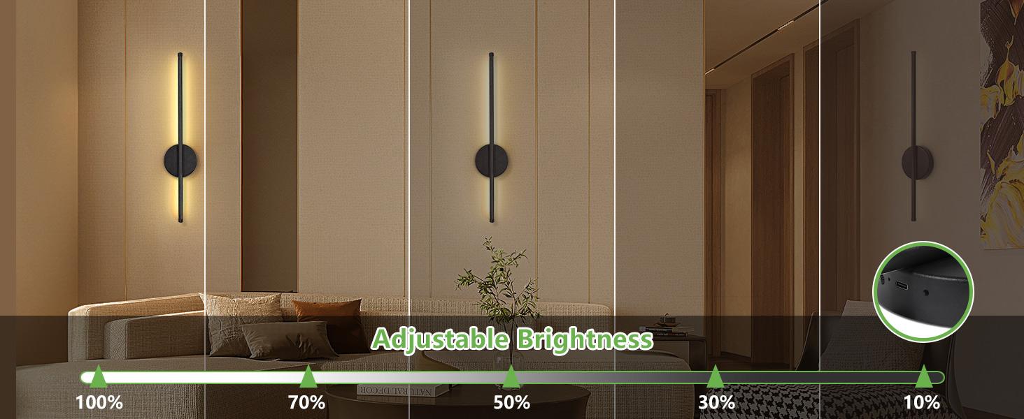2pcs Gold/Black Recharging Wall Lamp 50cm/19.7inch LED Wall Sconces With Remote Control Magnetic Install For Bedside Hallway Stairwell Cloakroom Art Home Decor Fixture