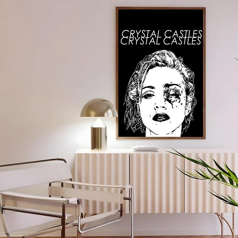 Synth-Pop Legends C-Crystal Castles Poster HD Waterproof Moisture-Proof Scratch-Resistant Durable Sticky Poster For Household Living Room Bedroom Corridor Cafe Bar Wall Decor & Gift