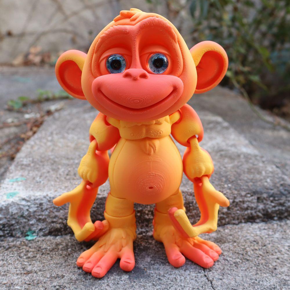 3D Printed Climbing Monkey Statue, Articulated Monkey Figurine, Realistic Eyes Home Decor, Perfect for Halloween Christmas Gifts, Birthday Present, Animal Figurine