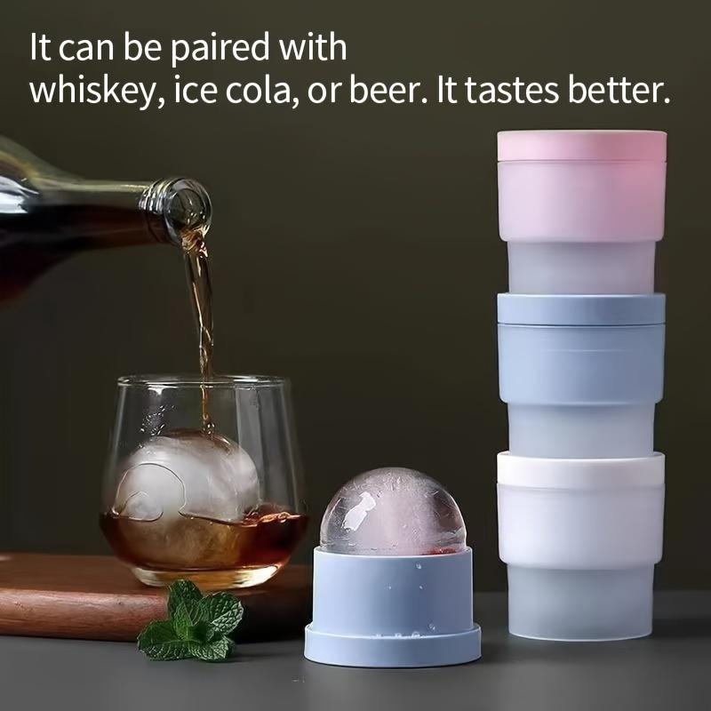 3Pcs XL Sphere Ice Molds | Easy-Release Silicone Ice Ball Maker for Iced Coffee & Drinks | Reusable Leak-Proof Round Ice Tray | Aesthetic Kitchen Gadgets