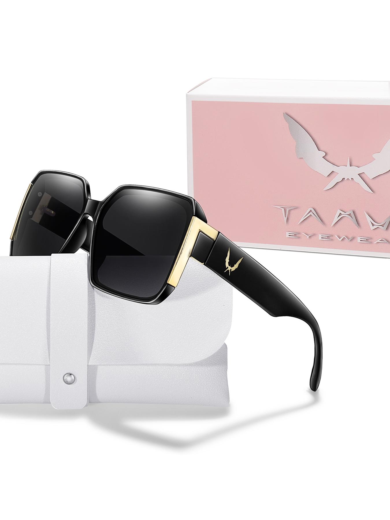 TAMWY Fashion Large Frame Outdoor Gradient Lens Glitchy Glam Sunglasses, Women's Windproof Sun Protection, Party Festival Gift