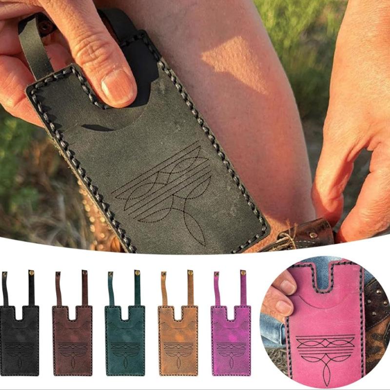 Women's Boot Wallet, Western Style Leather Boot Wallet with Buckle Strap, Credit Card Holder, Fashionable Accessory for Women