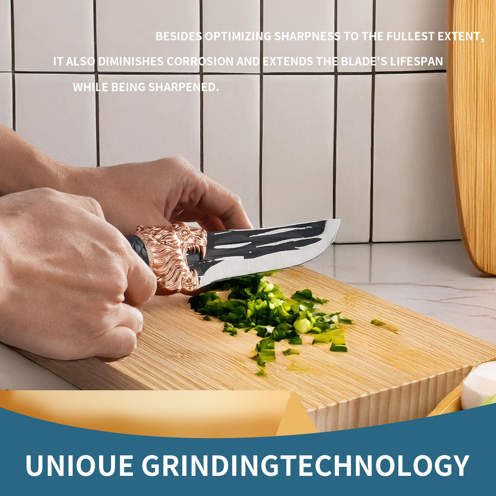 Two-piece set Multi-purpose knife Tap design With sheath Meat cleaver Vegetable knife Boning knife Fruit knife Steak knife Outdoor camping knife Premium steel Easy to carry