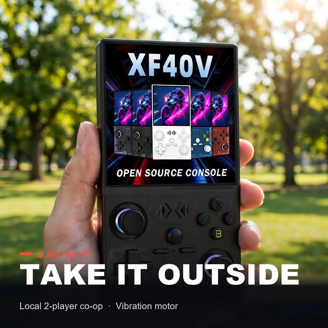 Portable Retro Handheld Game Console, 4-Inch Full-Blend Display, Large Capacity Battery, Type-C, Ideal for Road Trips, Camping