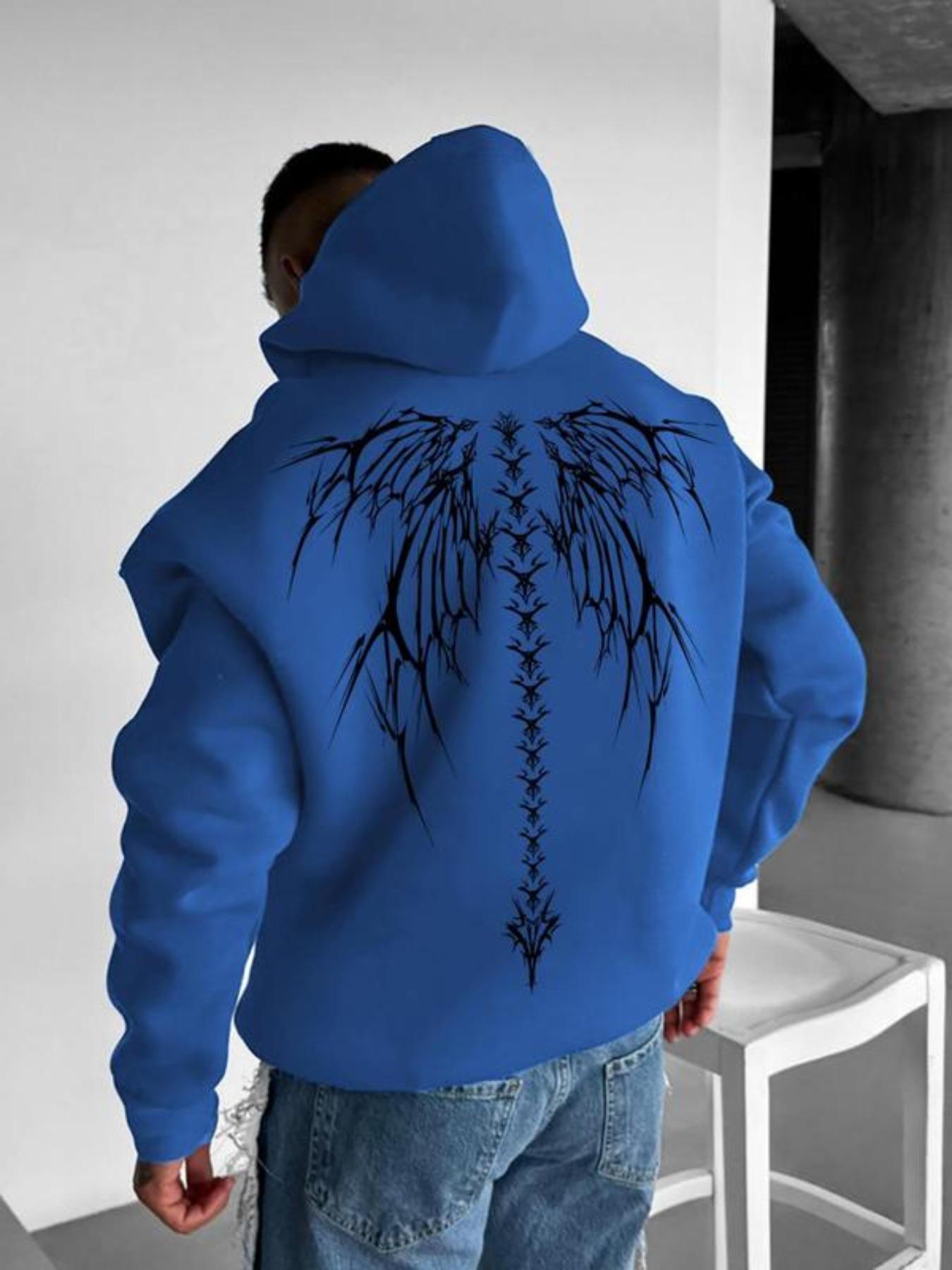 Music hoodie swag opium y2k 原宿新グランジ Cyber Sigilism Fallen Angel Wings Hoodie | Opium Core Aesthetic