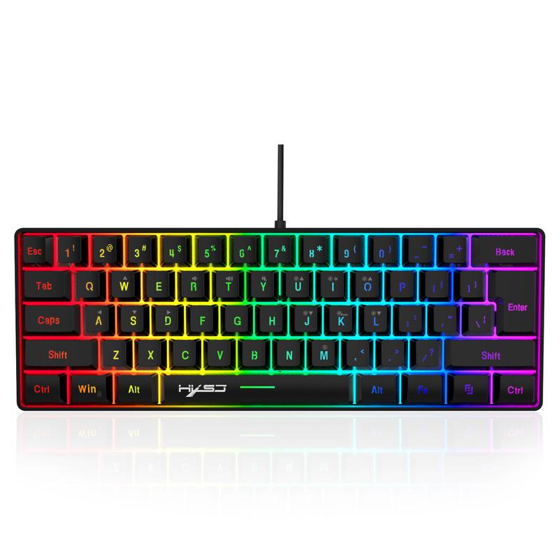 Gaming Keyboard & Mouse Combo - 61 Keys, Compact RGB Wired Keyboard Mouse, Ergonomic Design RGB Backlight Keyboard for PS4, Xbox, PC, Laptop, Mac, Mini, Keyboard