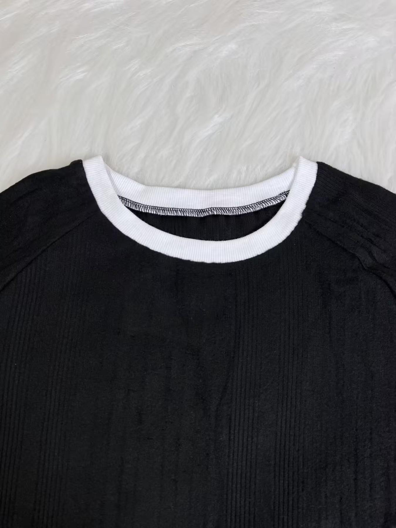 Women's Fall Winter Round Neck Long Sleeve Top, Soft Knit Slim Fit, Versatile Casual Wear, Suitable for Office Daily Home Use