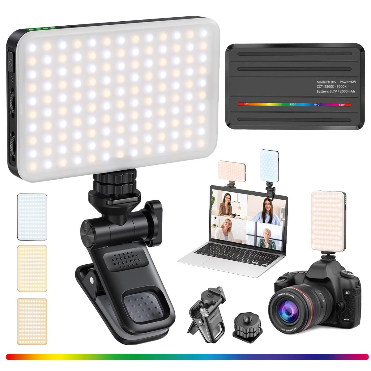 OREKROY 165LED Clip Cell Phone Light, Selfie Light, RGB Lighting, 10 Lighting Modes for iPhone, Laptop, Camera, Portable Fill Light for Selfies, Video Conferencing, Photography, TikTok, youtube, Vlog Shooting Vlogging Kit Cellphone Accessories