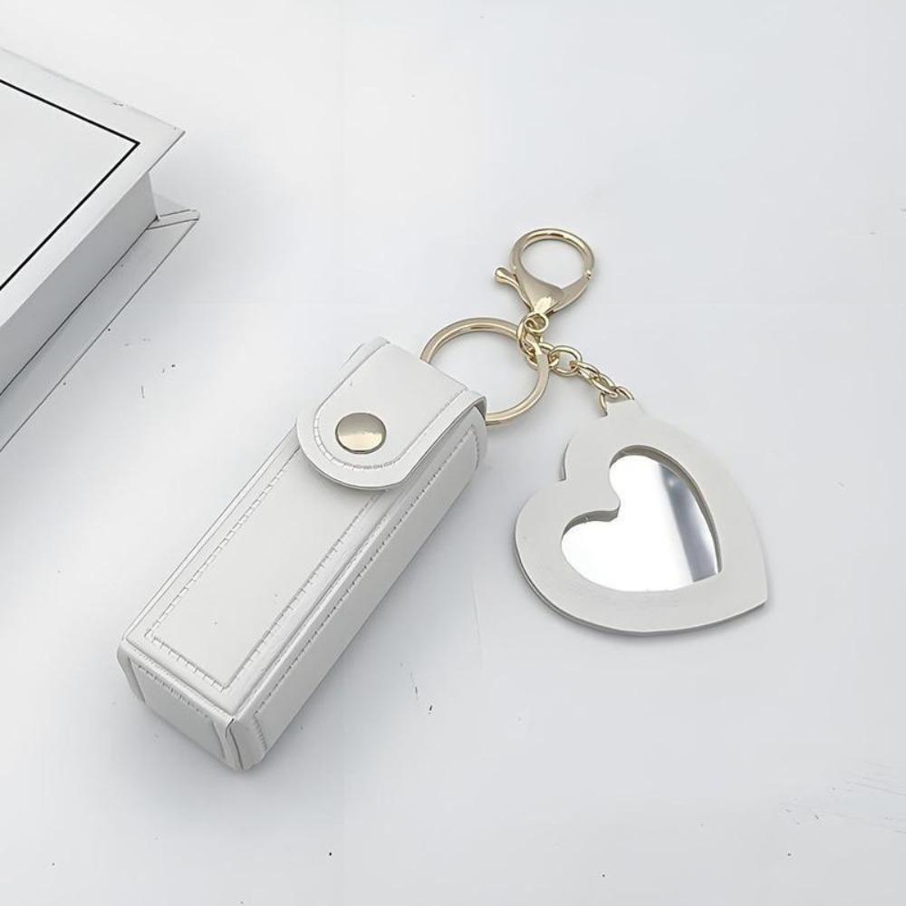 Mini Makeup Bag with Small Mirror, Portable Lipstick Case, Cute Keychain Pendant, Travel Cosmetic Pouch for Girls On-the-Go