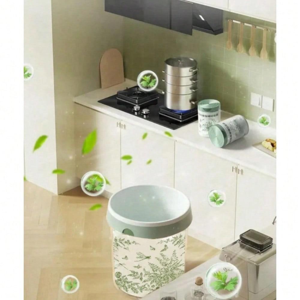 Mugwort & Floral Scented Trash Bags (30-Pcs) - Drawstring Sealed With Butterfly Print For Odor Control
