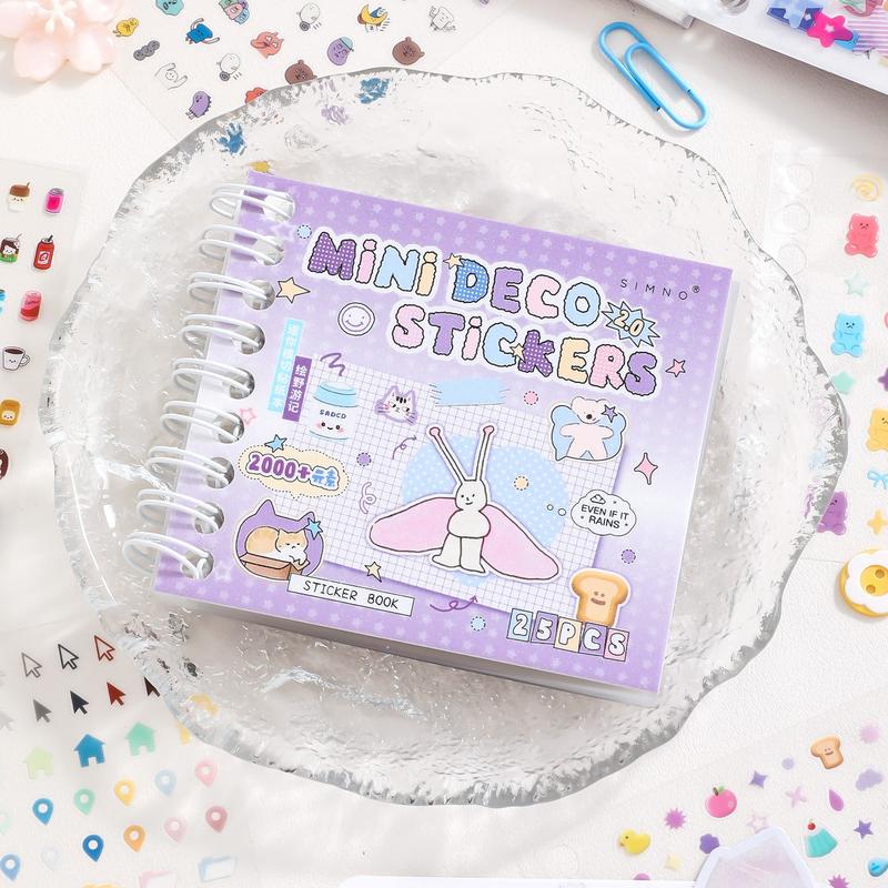 25 Sheets Mini Fairy Tale Sticker Book 2.0 Series Handmade Decoration, Creative Collage Materials DIY Scrapbook Diary Frame Background Gift Packaging Greeting Card Phone Case Water Cup Sticker Album