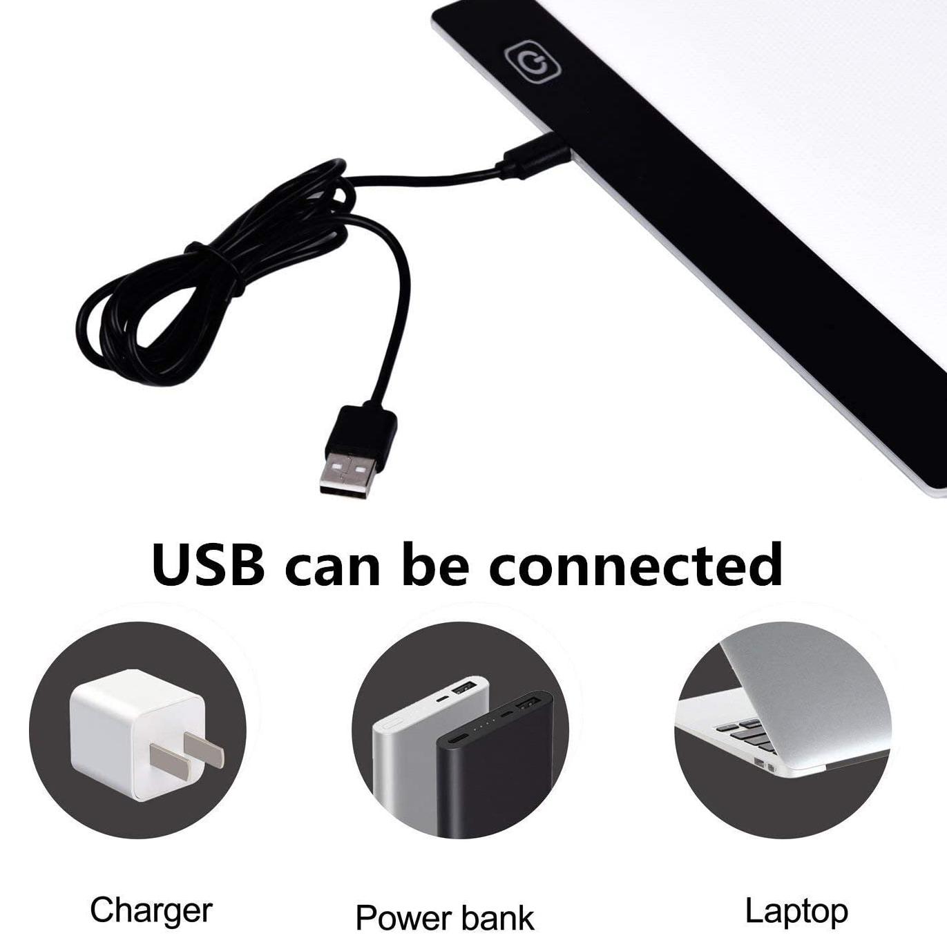 Professional A2 LED Light Box with Dimmable Touch Control - Ultra-Thin LED Light Board, Large Drawing Board for Diamond Painting, Sketching, Animation, Tattoo, Streaming - USB-Powered Artist Lighting with Brightness Adjustment, LED Light for Work