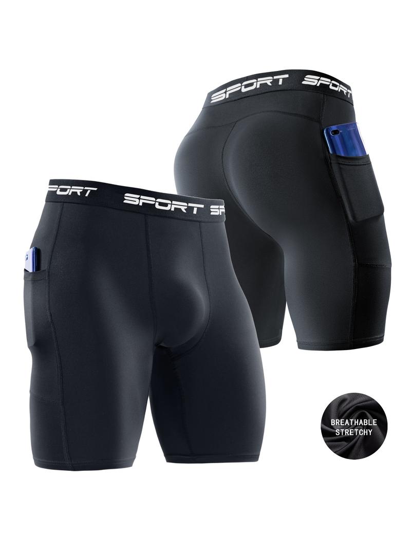 6-Pack Men’s Compression Trunks, Quick Dry Performance Sports Underwear Shorts with Pockets, High Stretch Polyester Elastane Athletic Trunks for Gym Workouts, Fitness Training, Sports Activities & Everyday Comfortable Wear