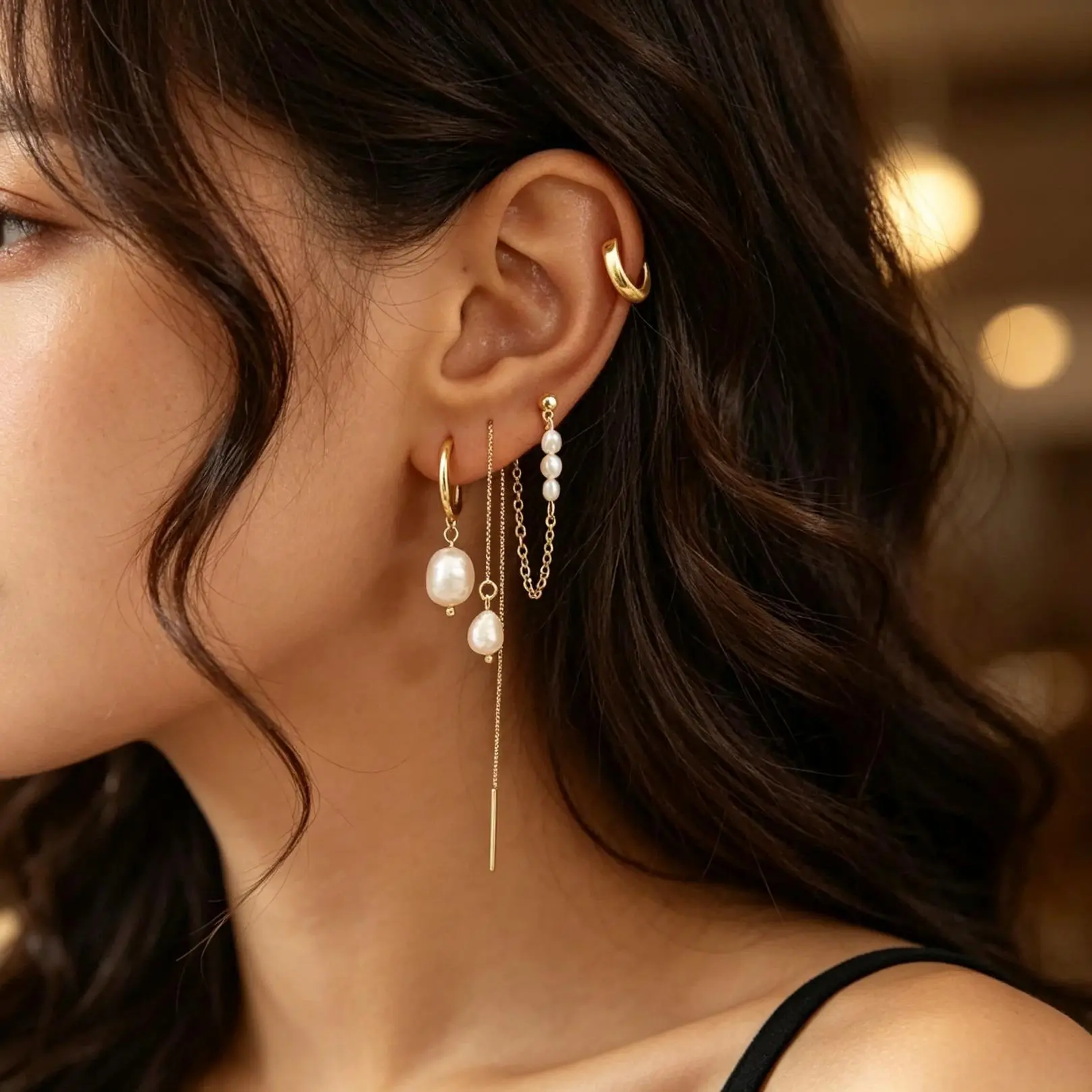 Drop Chain Dangle Earrings, Hypoallergenic Lightweight Ear Jewelry, Trendy Minimalist Accessory for Daily Outfits, Party Date Night, Elegant Birthday Gift for Women