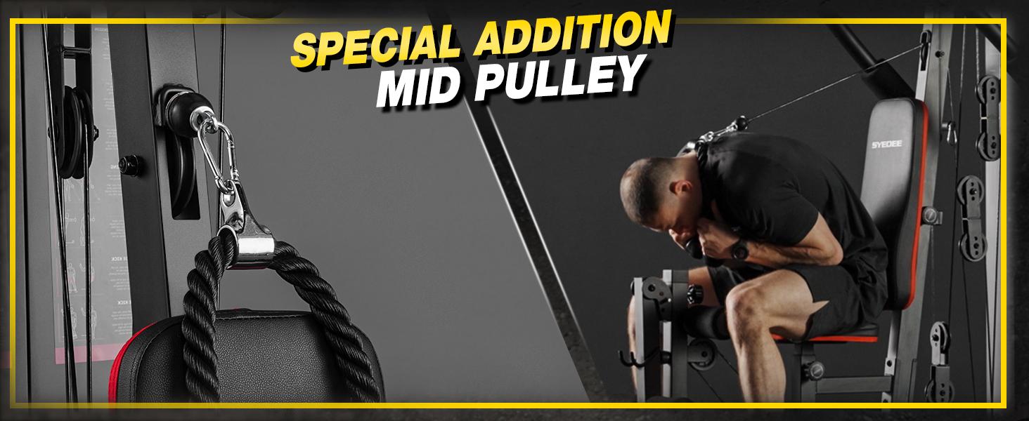 Home Gym, Multifunctional Home Gym Equipment, Home Gym Station with 150LBS Weight Stack, Exercise Equipment for Full Body Strength Training Lat Pulldown Machine SpringStatements