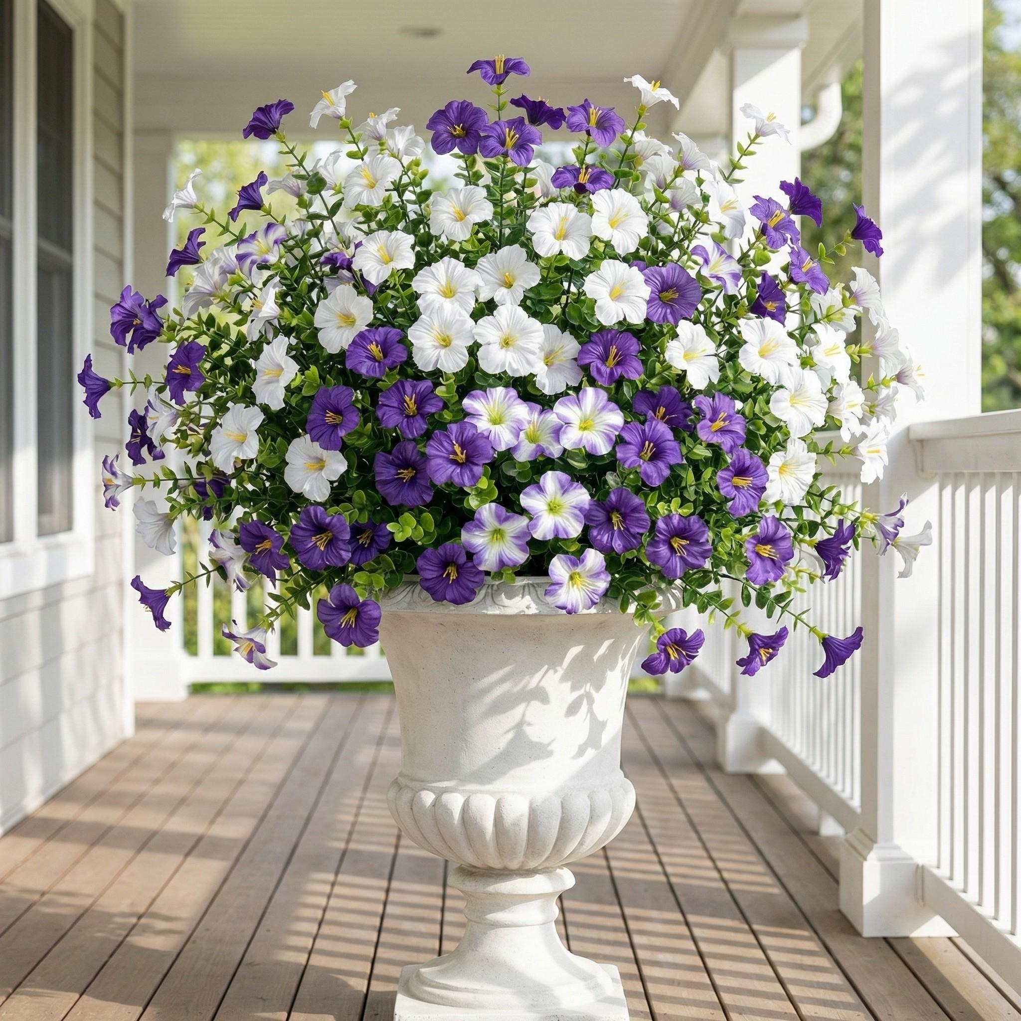 5 Counts Eucalyptus Bellflower Bouquet, UV Resistant No Water Care, Ideal for Floral Enthusiasts, Lawn Decor, Holiday Home Decoration