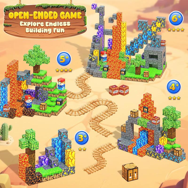 100PCS-Magnetic Building Blocks with Storage Bag STEM Montessori Toys Gift Build Mine Magnet World Classroom Must Haves