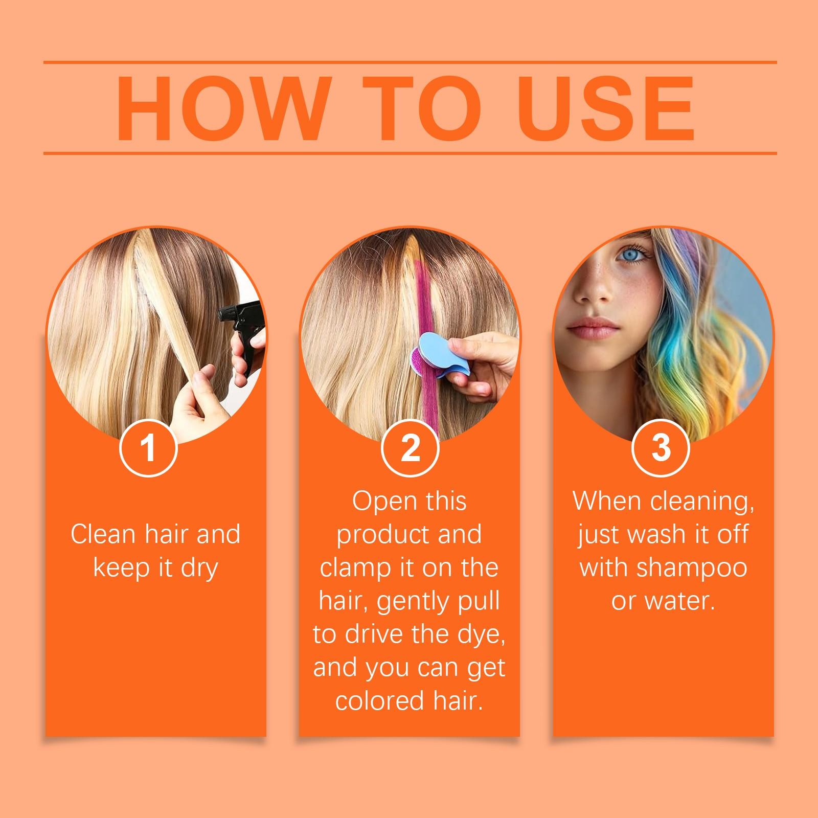 Hoegoa Hair Dye Powder, Temporary Hair Color Stick, Covers Hair, Dreamy, Stage Makeup, No Damage, Easy Wash, Portable, Long-Lasting