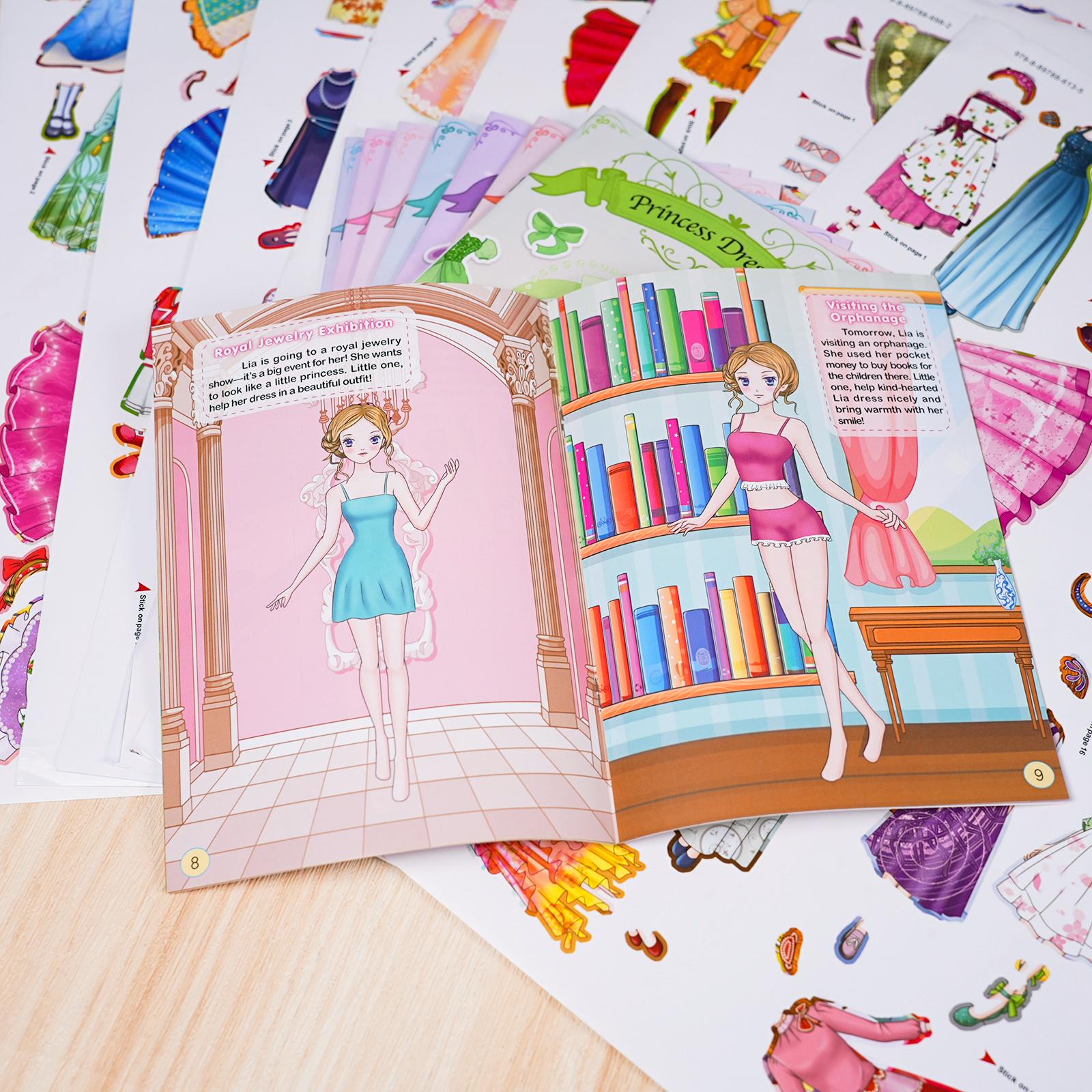 Princess Sticker Book for Kids – Magical Dress-Up and Fairy Tale Scene Sticker Fun
