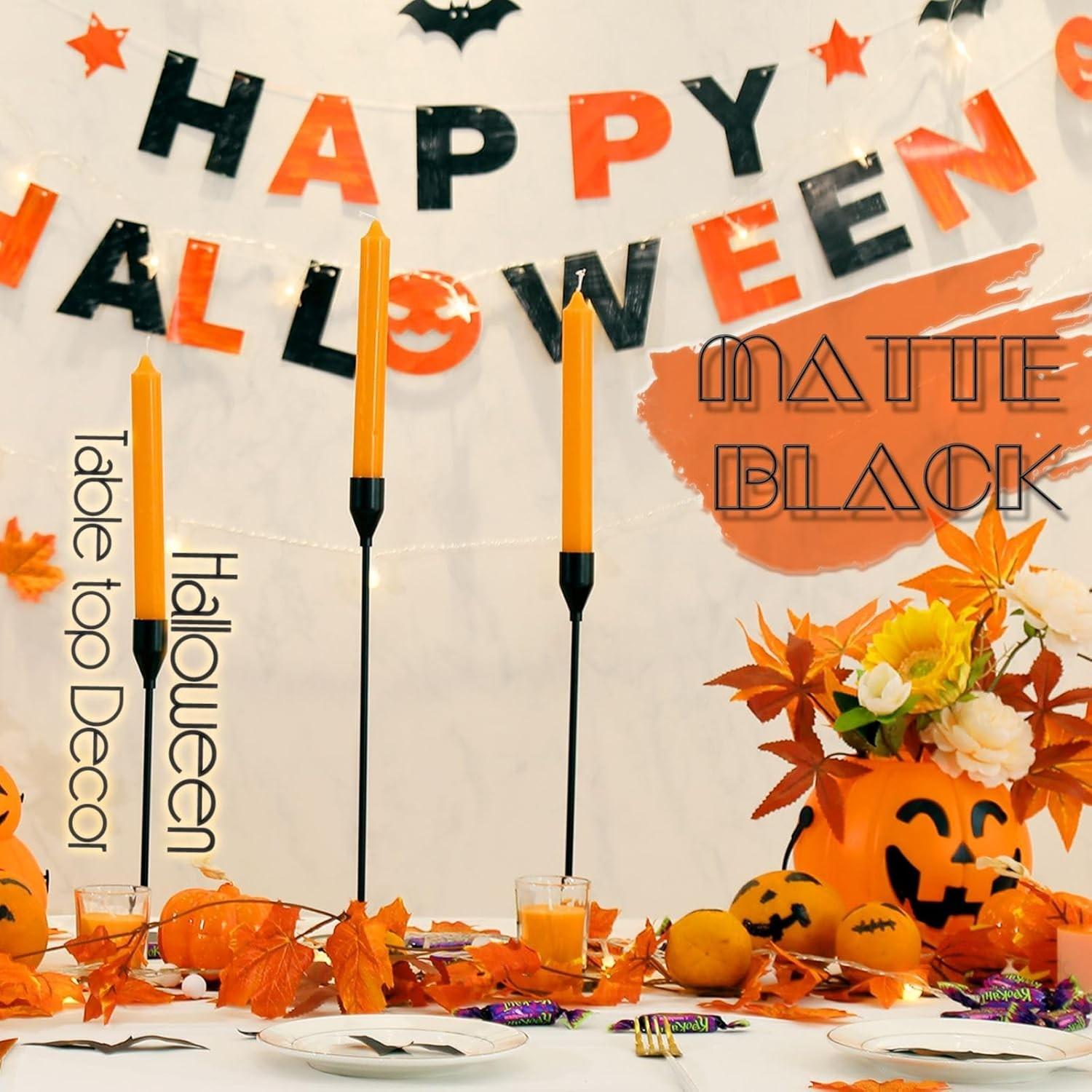 6pcs/3pcs Christmas Candle Holders, High Conical Metal Candle Stands, Modern Table Centerpiece, Party Church Fireplace Decor