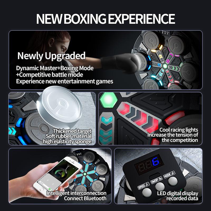 Smart Music Boxing Training Machine with Boxing Gloves, Smart Boxing Trainers, Ready to Train, Universal for Adults & Kids, LED Display with Real-Time Punch Data Feedback, Bluetooth Music Rhythm Sync, Wall-Mountable Space-Saving Design for Home & Gym Use